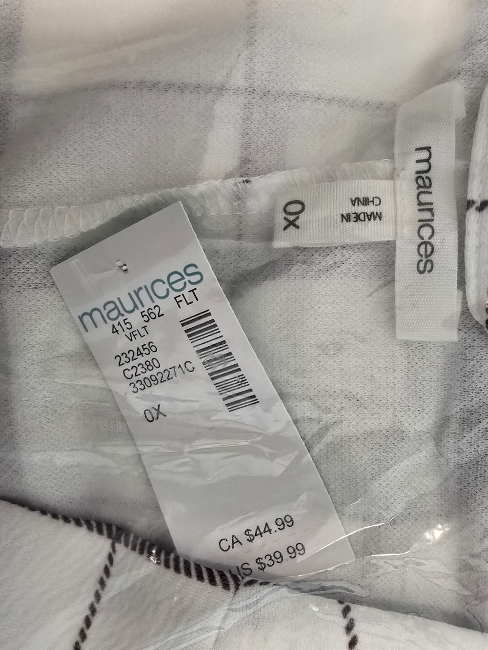 Maurices White Plaid 3/4 Sleeve Blazer - Picture 3 of 3